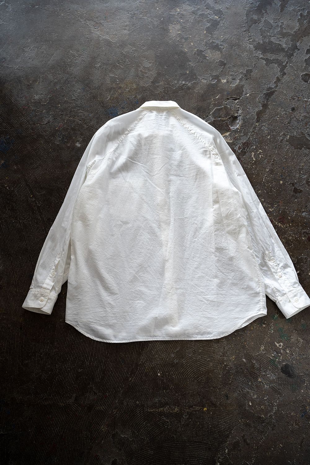 【ラスト1点】【22SS】シルク混胸ポケットレギュラーカラーシャツ(WHITE)