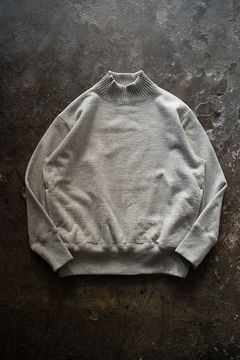 【ラスト1点】wool french terry turtle neck sweatshirt/ウールフレンチテリータートルネックスウェットシャツ(LIGHT GRAY)