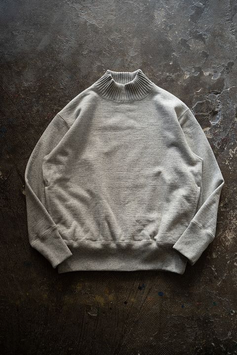 【ラスト1点】wool french terry turtle neck sweatshirt/ウールフレンチテリータートルネックスウェットシャツ(LIGHT GRAY)