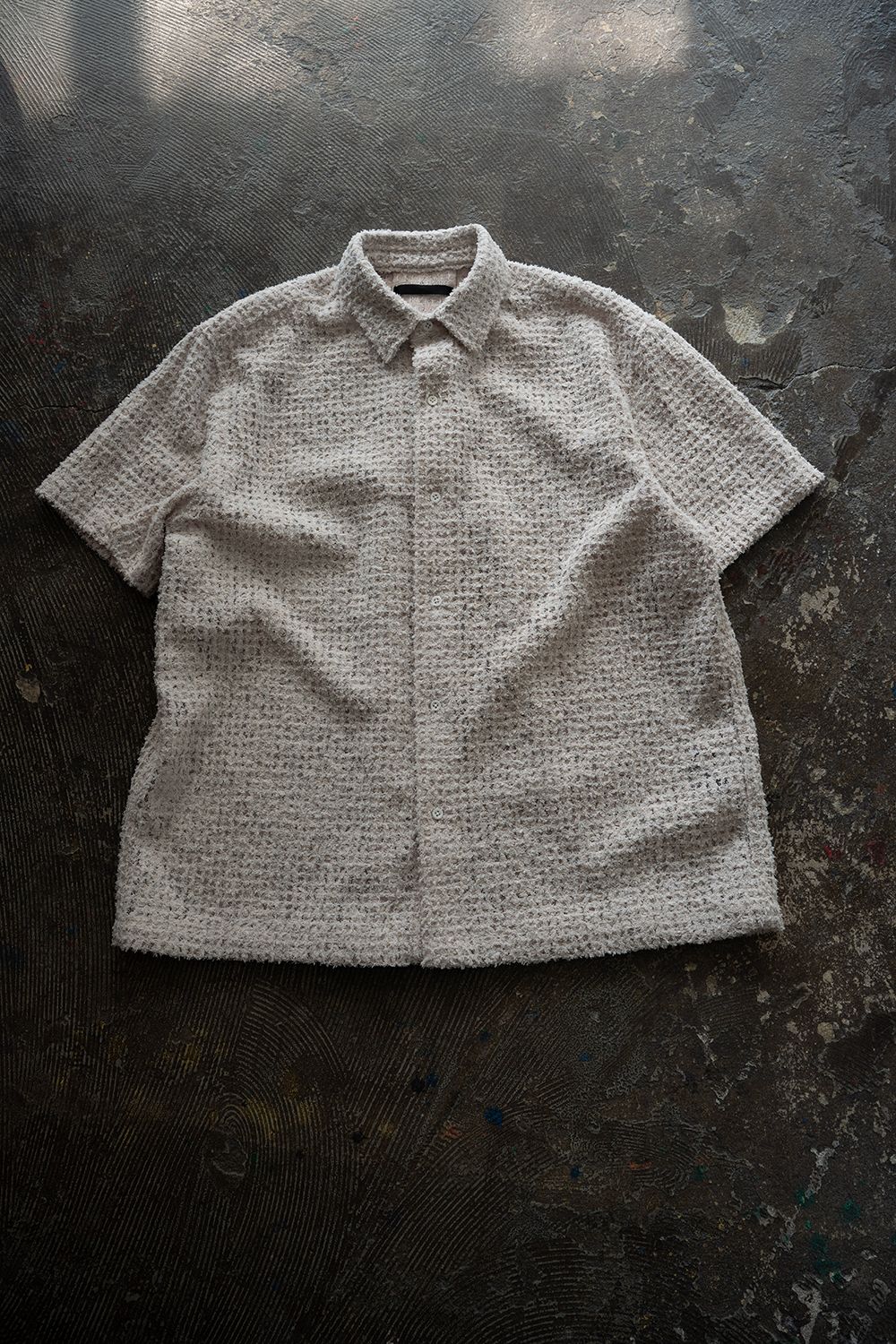 【ラスト1点】【26SS】Feather Lace S/S Shirt/フェザーレースショートスリーブシャツ(ECRU)