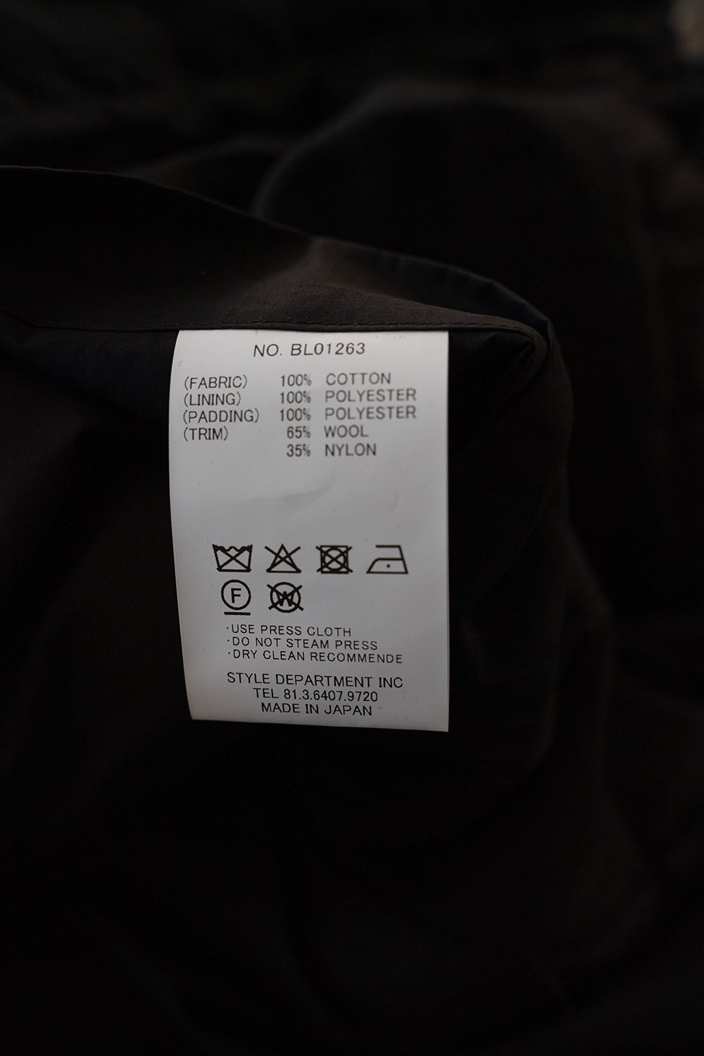 【26AW】シンサレートスタンドカラーブルゾン(INK BLACK)