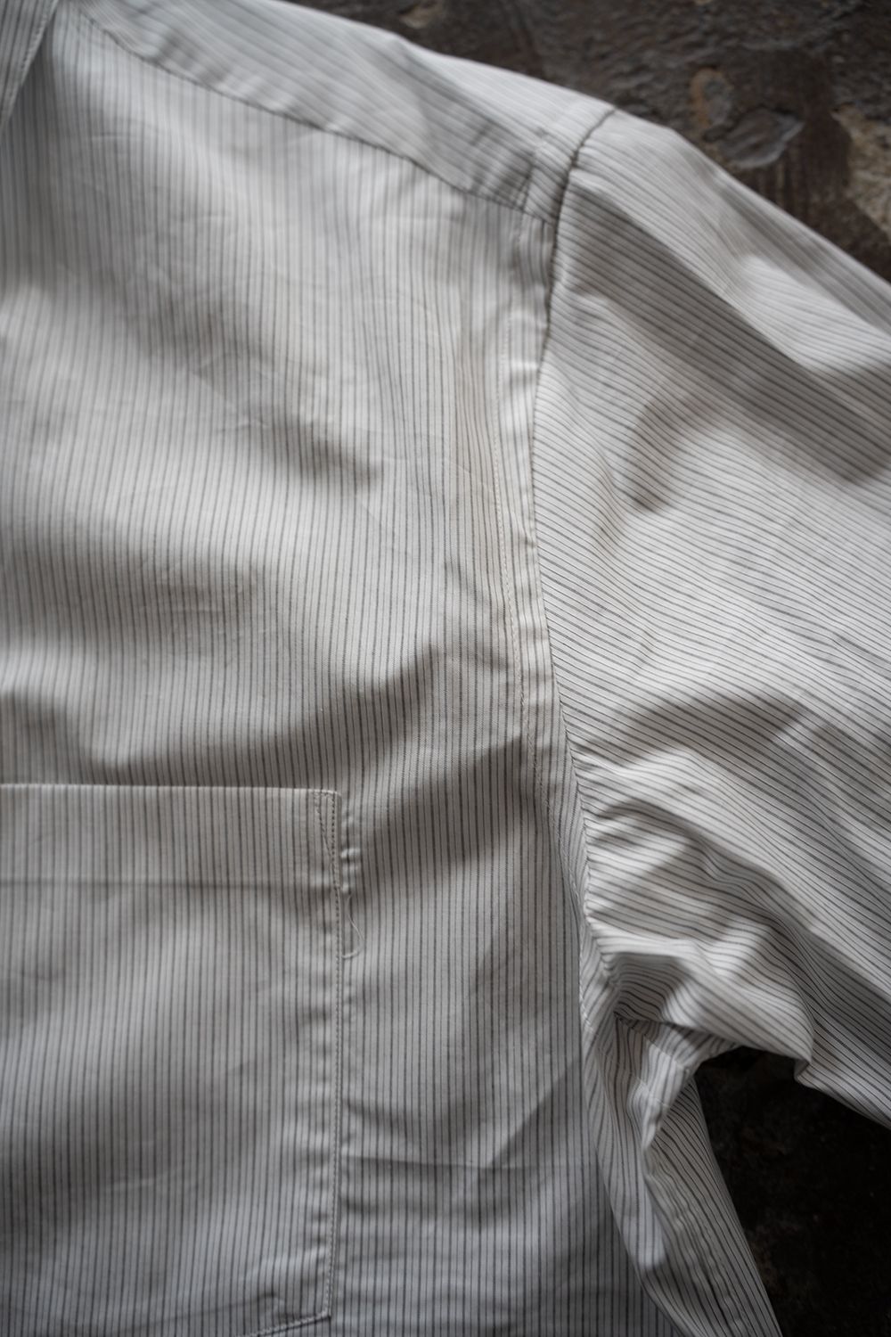 【26AW】ブロードレギュラーカラーシャツ(WHITE STRIPE)