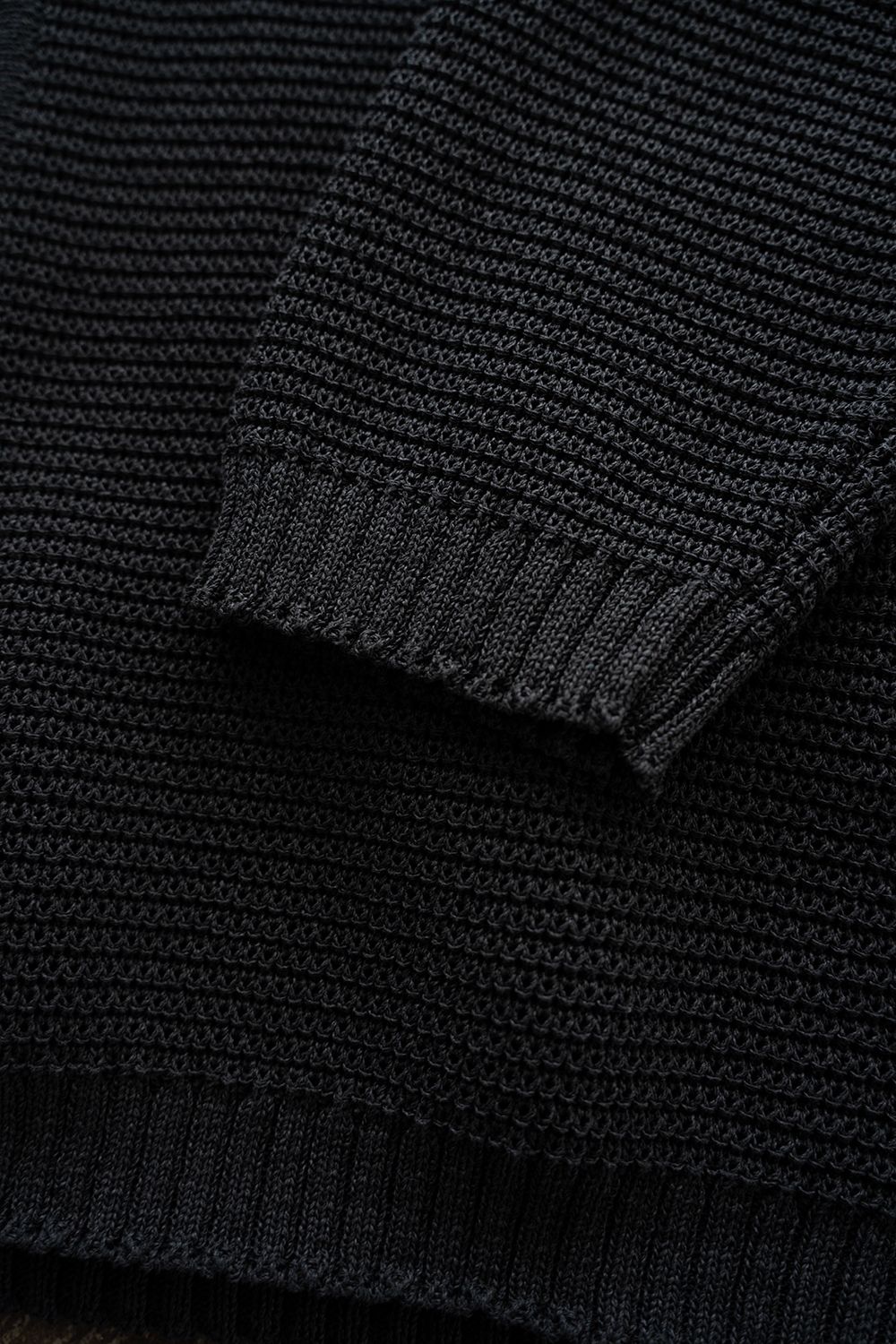 【26SS】和紙混7Gニットブルゾン(INK BLACK)