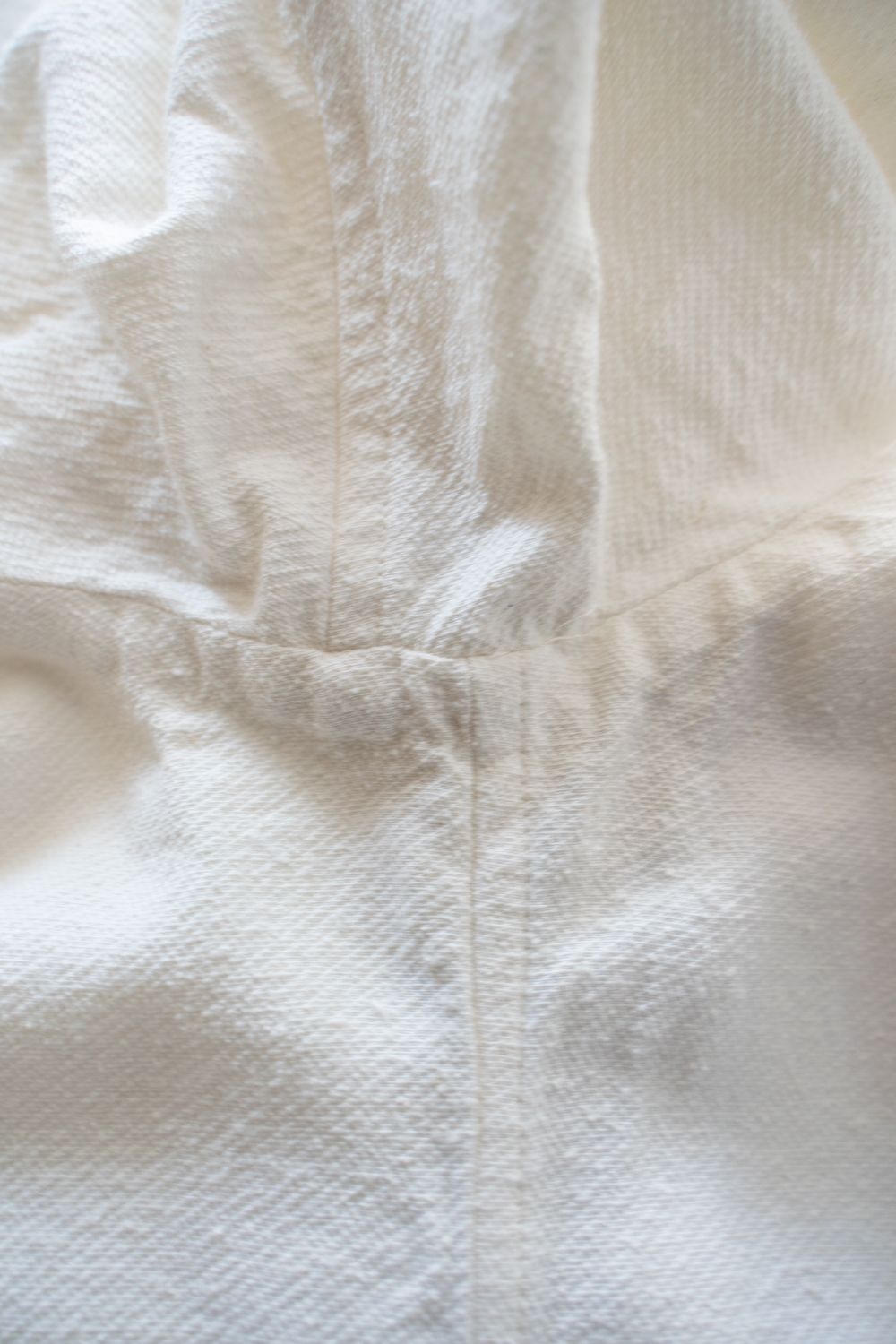 【25AW】Silk Nep Kersey Band Collar Bosom Shirt(PEARL WHITE)
