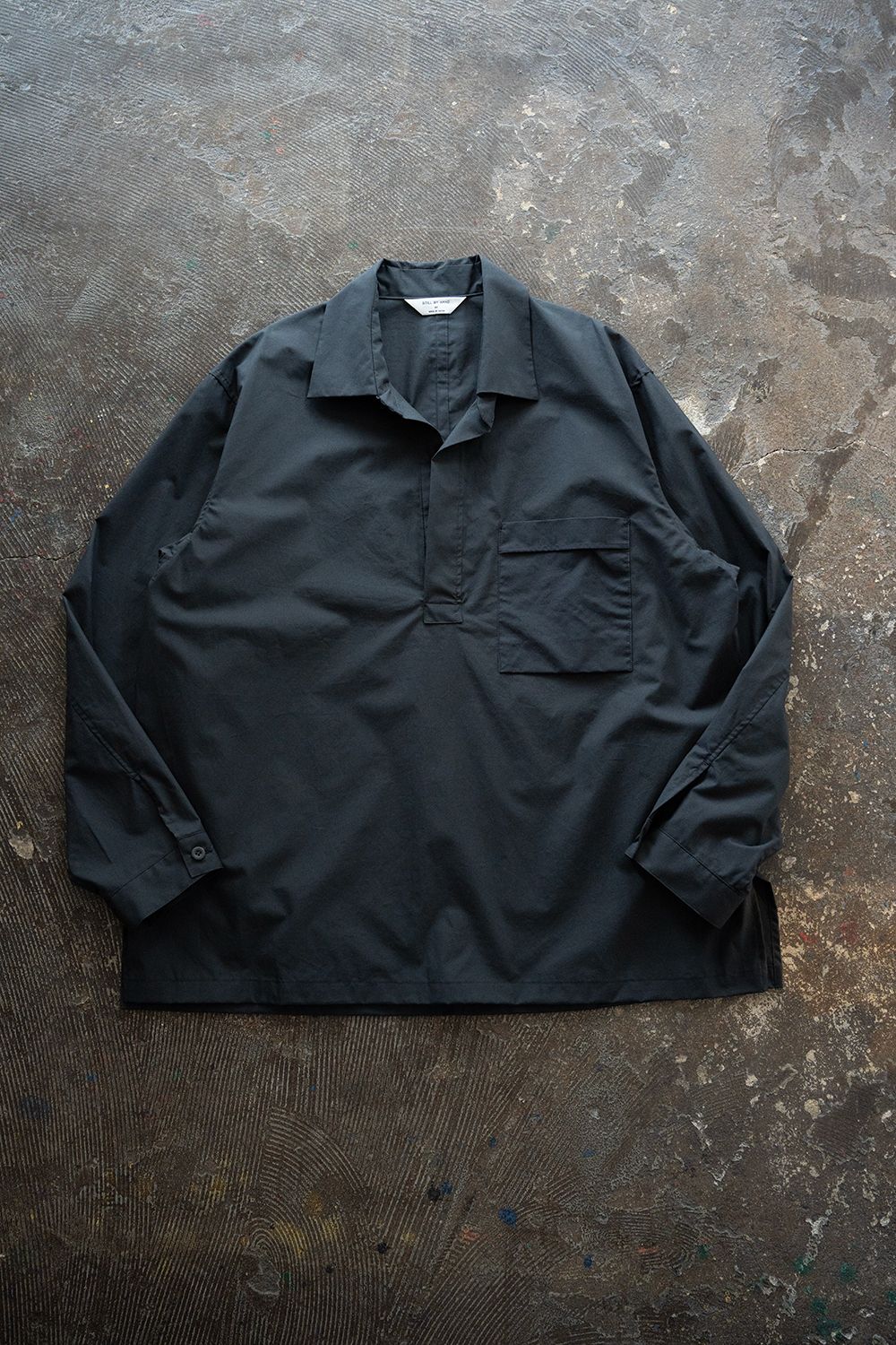 【26SS】コットン×シルクタイプライタースキッパーシャツ(CHARCOAL)