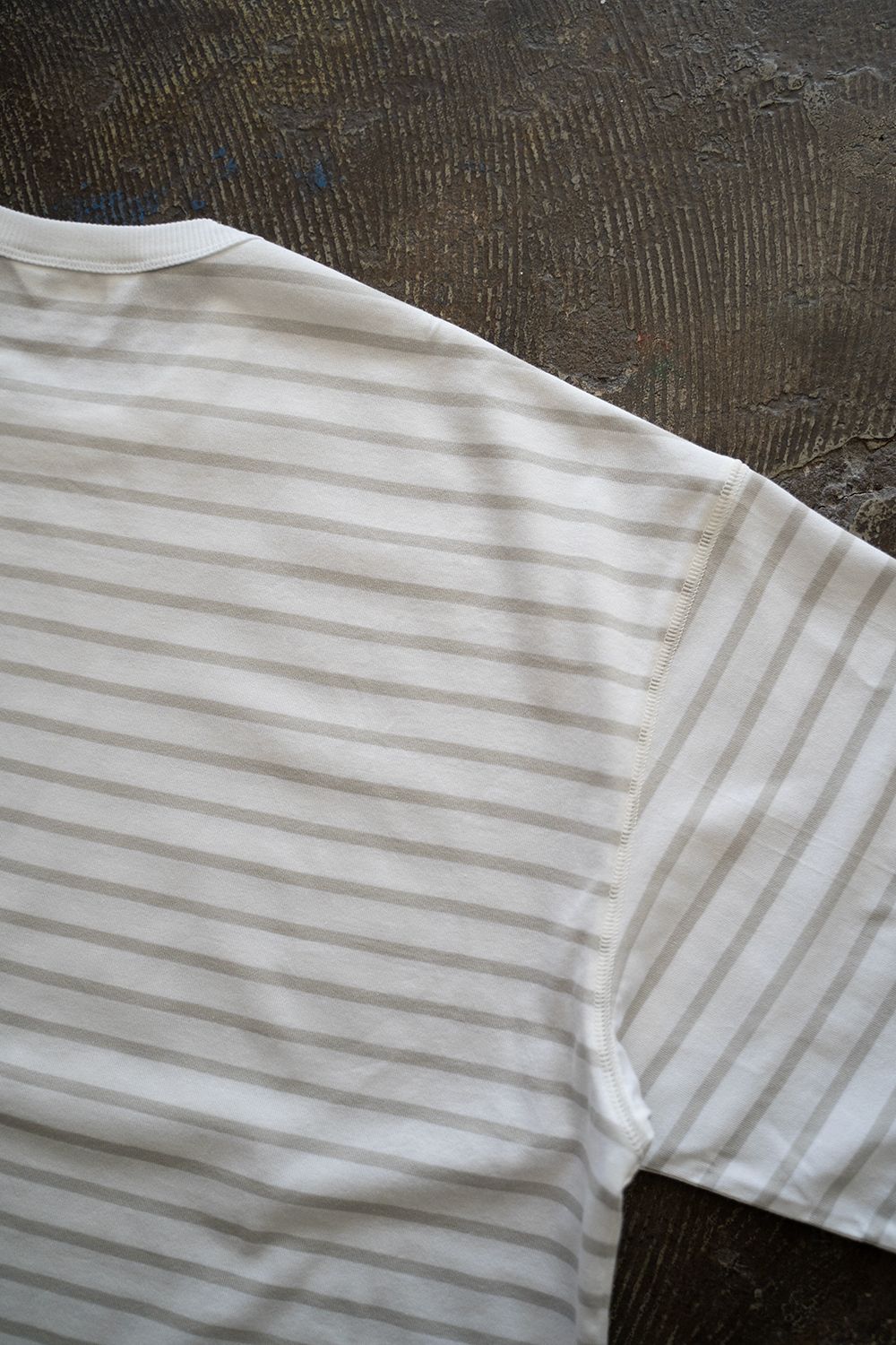 【ラスト1点】【24SS】配色バインダーネックボーダーTシャツ(GRAY)