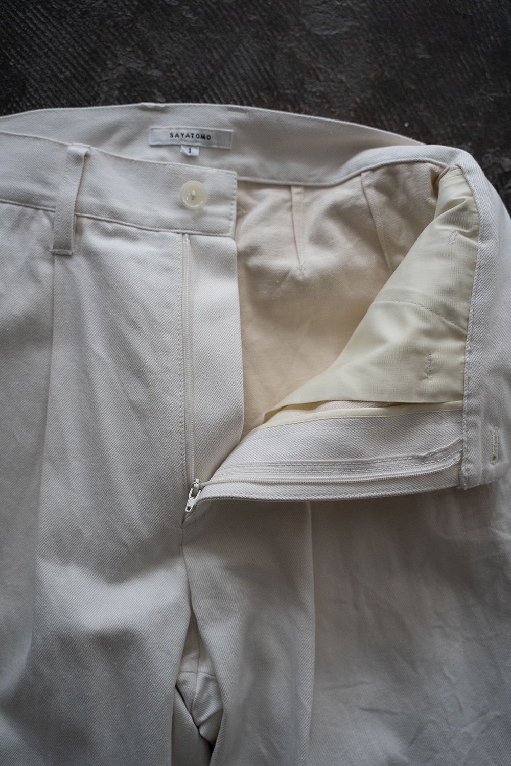 【25SS】1-Tack Bootcut Denim Pants/1タックブーツカットデニムパンツ(OFF WHITE)