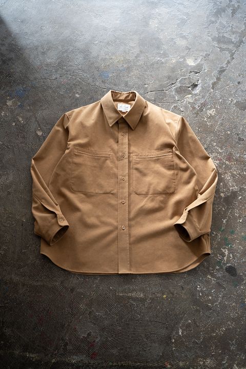 【25AW】フェイクスウェードシャツブルゾン(CAMEL)