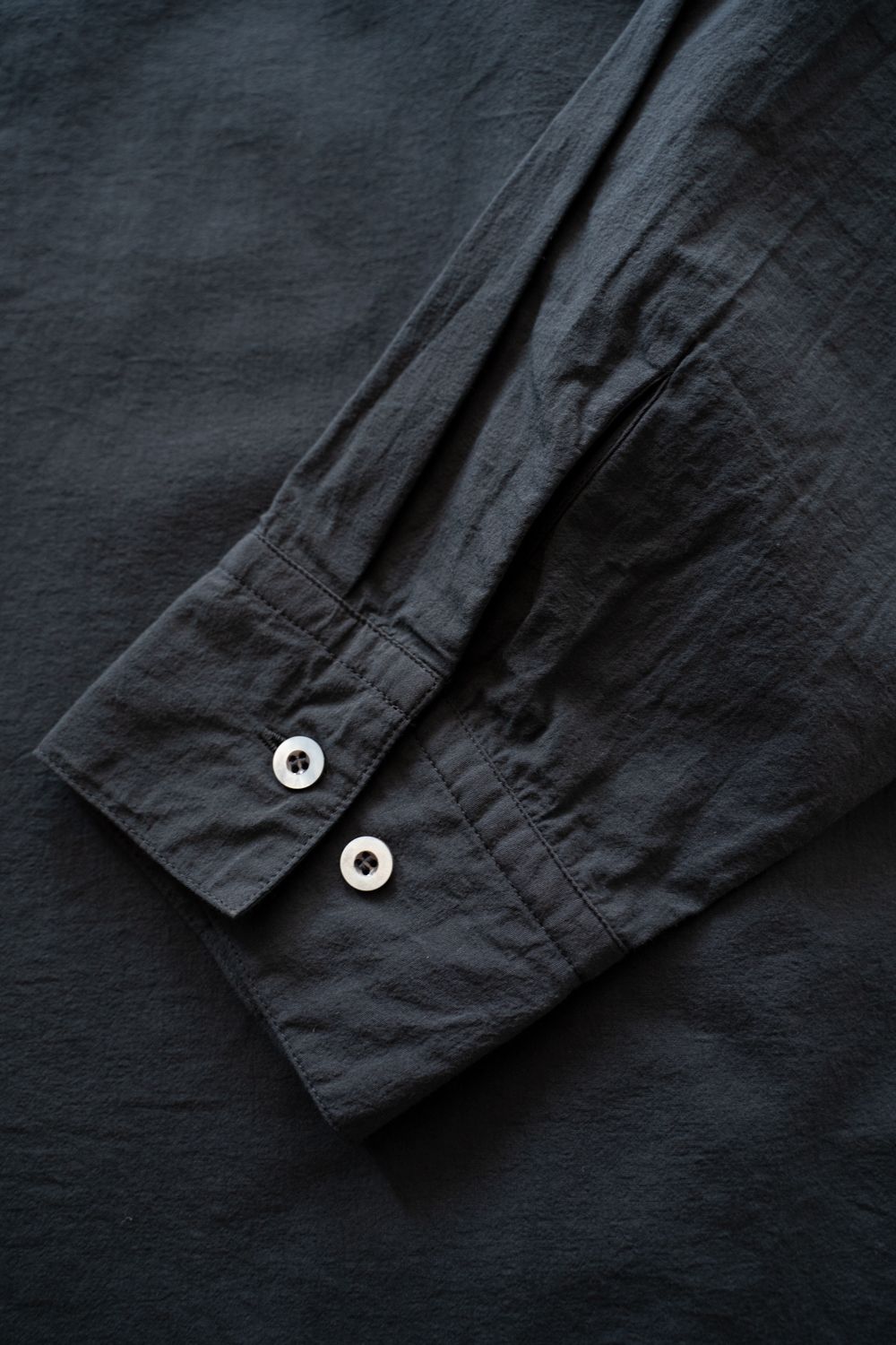 強撚OCブロードシャツ(墨黒)