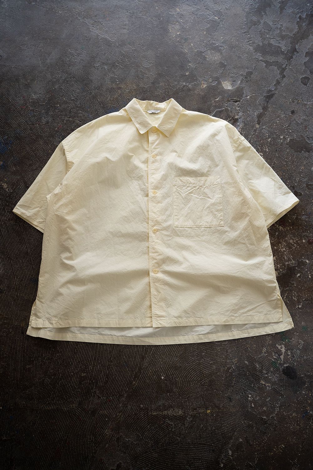 【ラスト1点】【25SS】タイプライター半袖オーバーシャツ(LIGHT YELLOW)