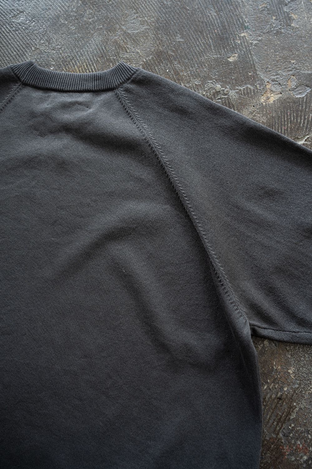 【ラスト1点】【26SS】和紙混12GラグランスリーブニットTee(BLUE GREY)