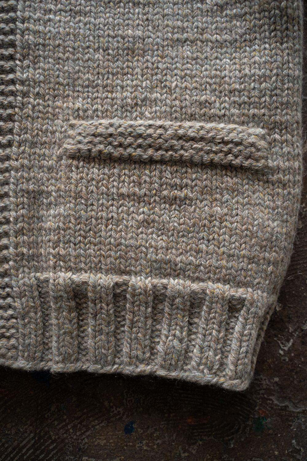 yak/lambs multi ply HAND KNITTING cowichan sweater(FOG)