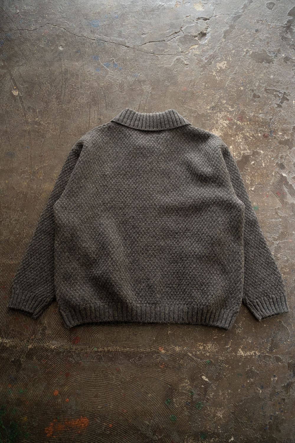 【ラスト1点】【25AW】英国羊毛5Gニットジップブルゾン(GRAY)