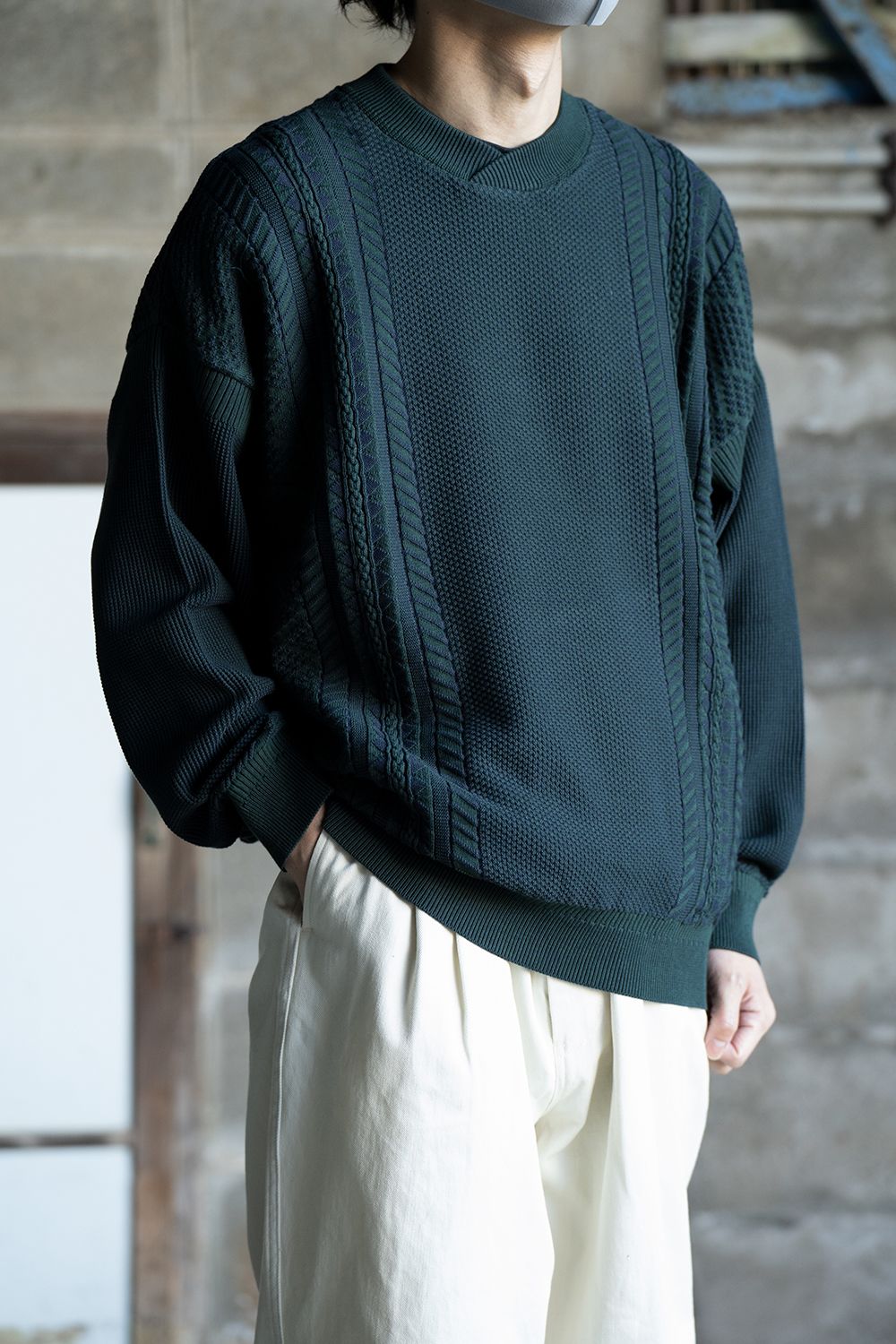 YASHIKI - 【ラスト1点】【22SS】Funaato Knit(NAVY) | Salty