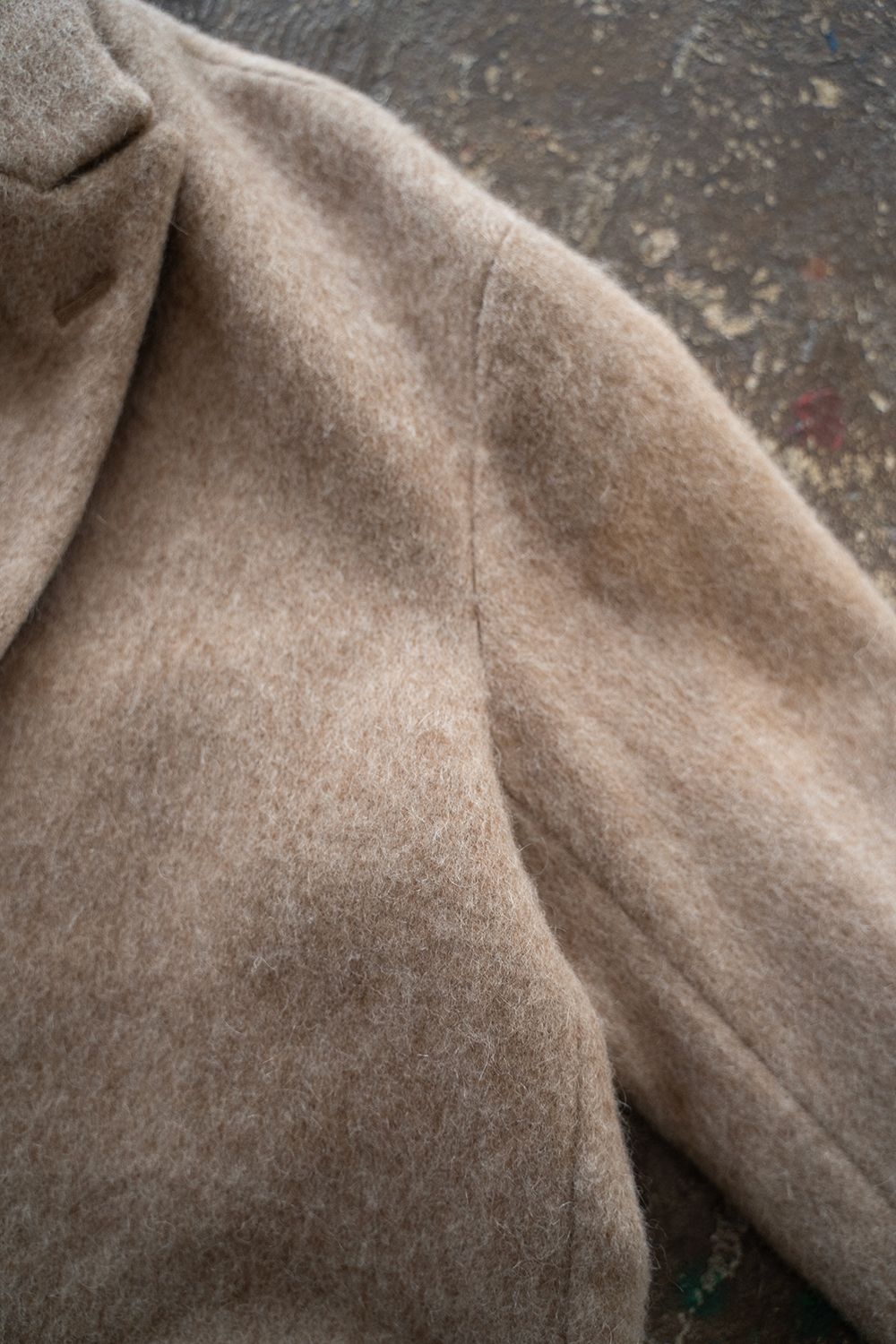 【ラスト1点】【25AW】Mohair Shaggy Long Jacket/モヘアシャギーロングジャケット(BEIGE)