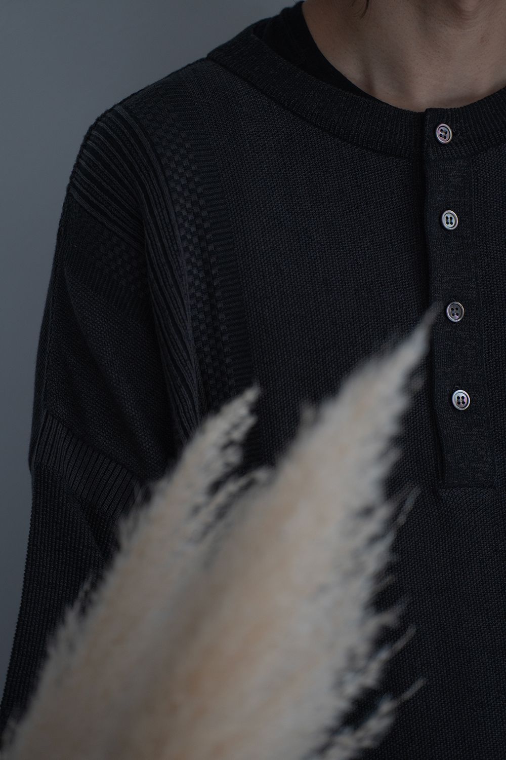 【26SS】Ryokufu Henley Knit(BLACK)