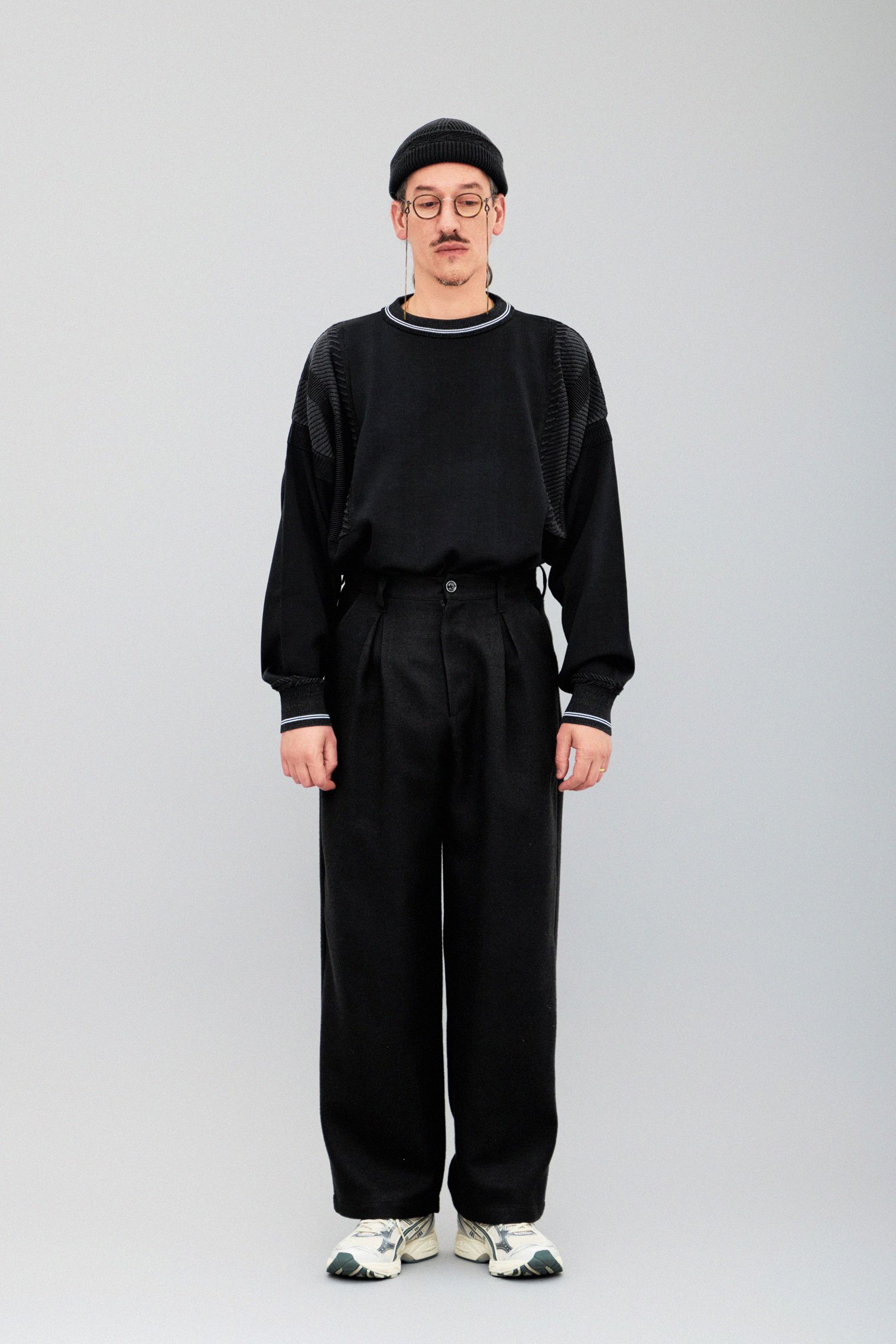 トップス 25AW YASHIKI Shimobashira Knit 1 BLACK YASHIKI - 【ラスト1点】【25AW】Shimobashira Knit(BLACK) | Salty