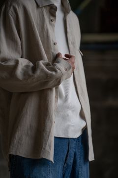 【ラスト1点】【22AW】リネンオックスシャツ(ECRU)