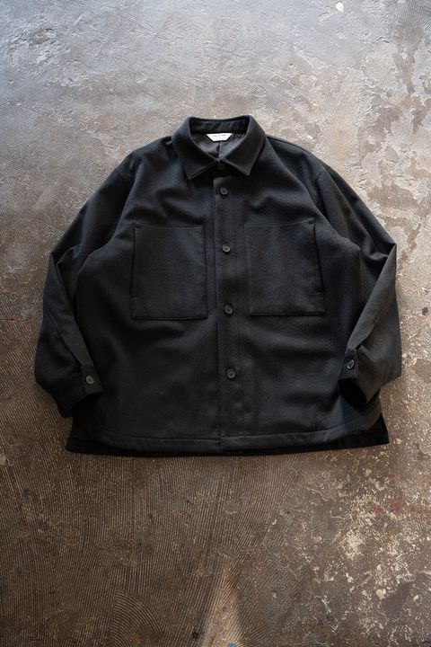 【26AW】ウールシャギーシャツブルゾン(BLACK)