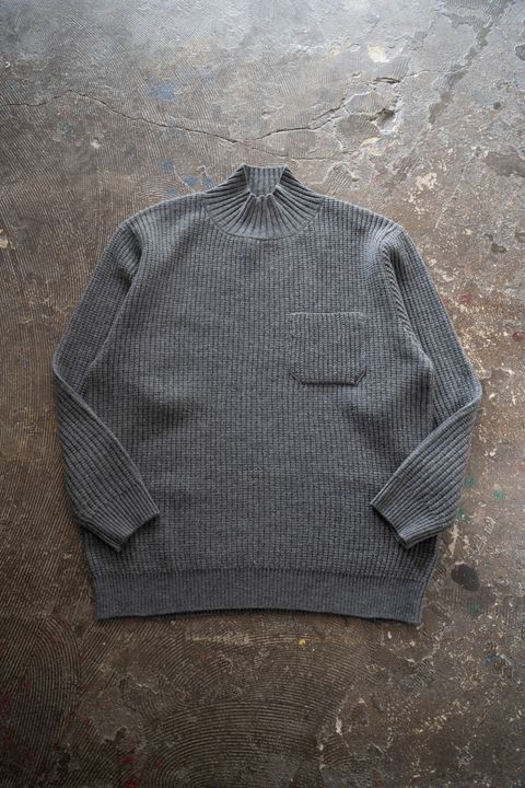 【25AW】ウール×シルクハイネックニット(GREY)