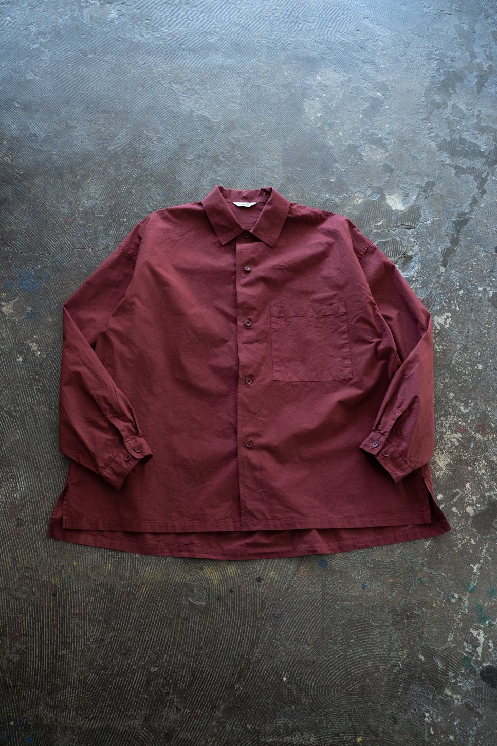 【ラスト1点】【25AW】ガーメントダイダンプシャツ(BORDEAUX)