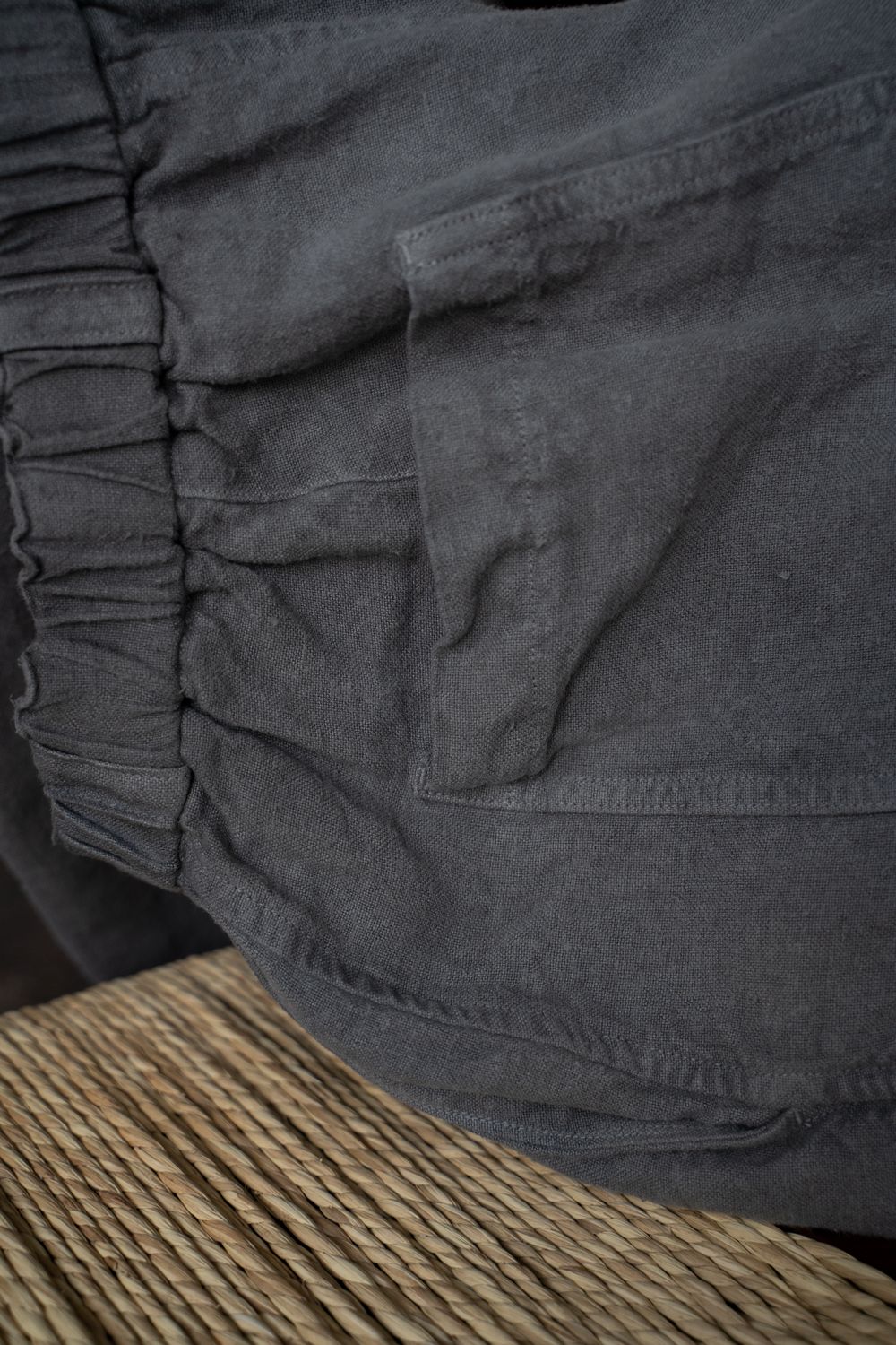 起毛大麻パンツ(薄炭)