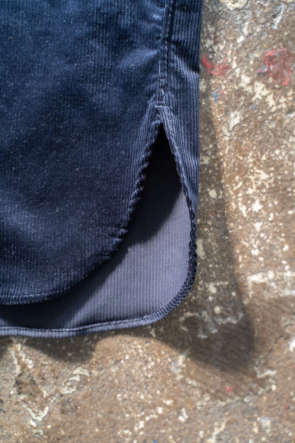 【ラスト1点】【22AW】バンドカラーコーデュロイシャツ(NAVY)