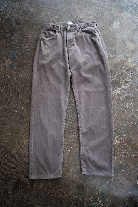 【ラスト1点】スビンコットンコーデュロイストレート5Pパンツ(GRAY BALL BIO WASH)