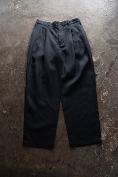 【26SS】リネン2タックテーパードパンツ(DARK NAVY)