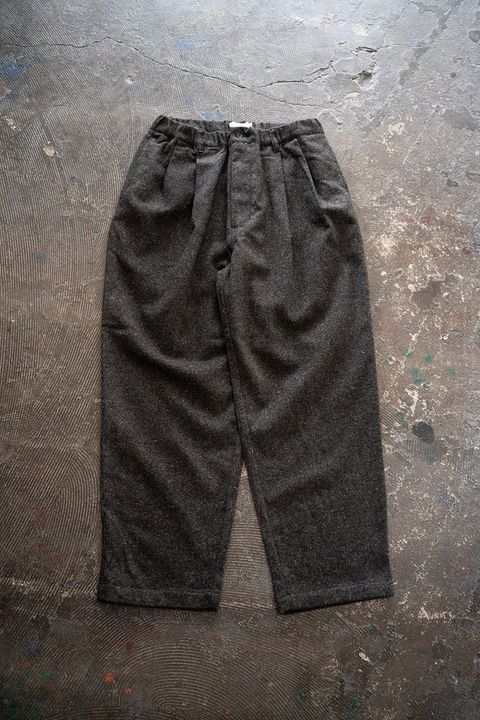 【25AW】5者混ネップツイードスラックス(BROWN)