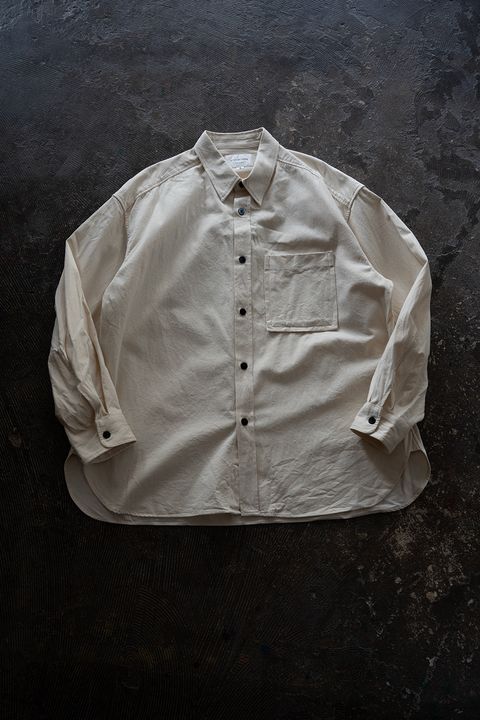 【26AW】シルクネップオーバーシャツ(ECRU)