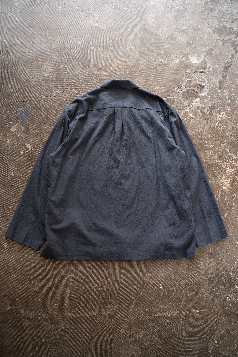 【ラスト1点】【25SS】コットンシルクオープンカラーシャツ(NAVY)