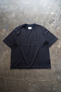 【ラスト1点】【25SS】オーバーサイズネックリブTシャツ(BLACK NAVY)