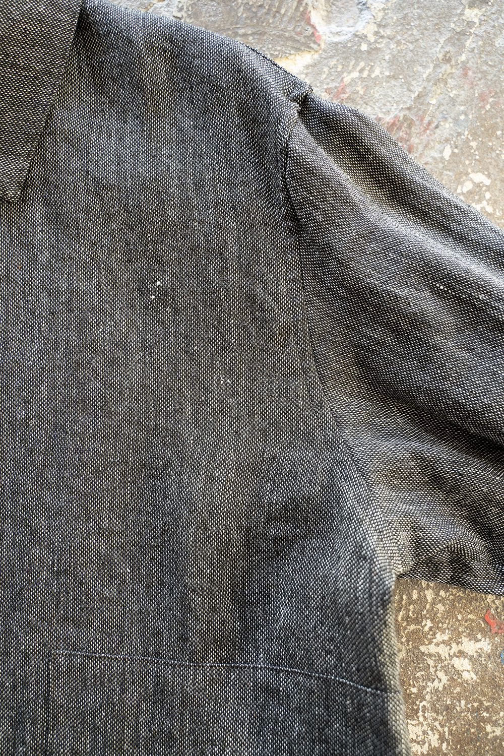 【ラスト1点】【23SS】リネン×シルクシャツブルゾン(CHARCOAL)