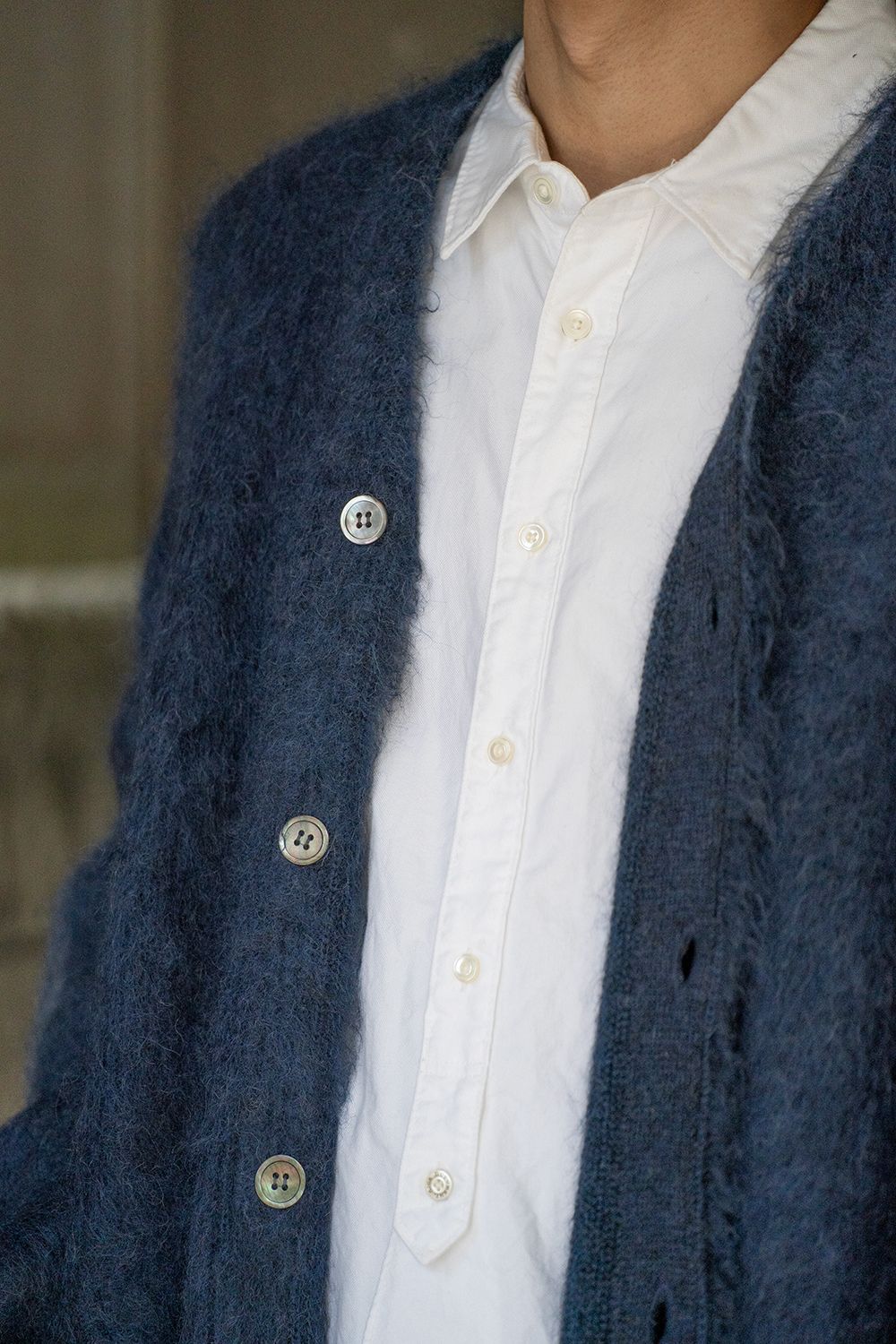 YASHIKI - 【24AW】Akane Mohair Cardigan(NAVY) | Salty