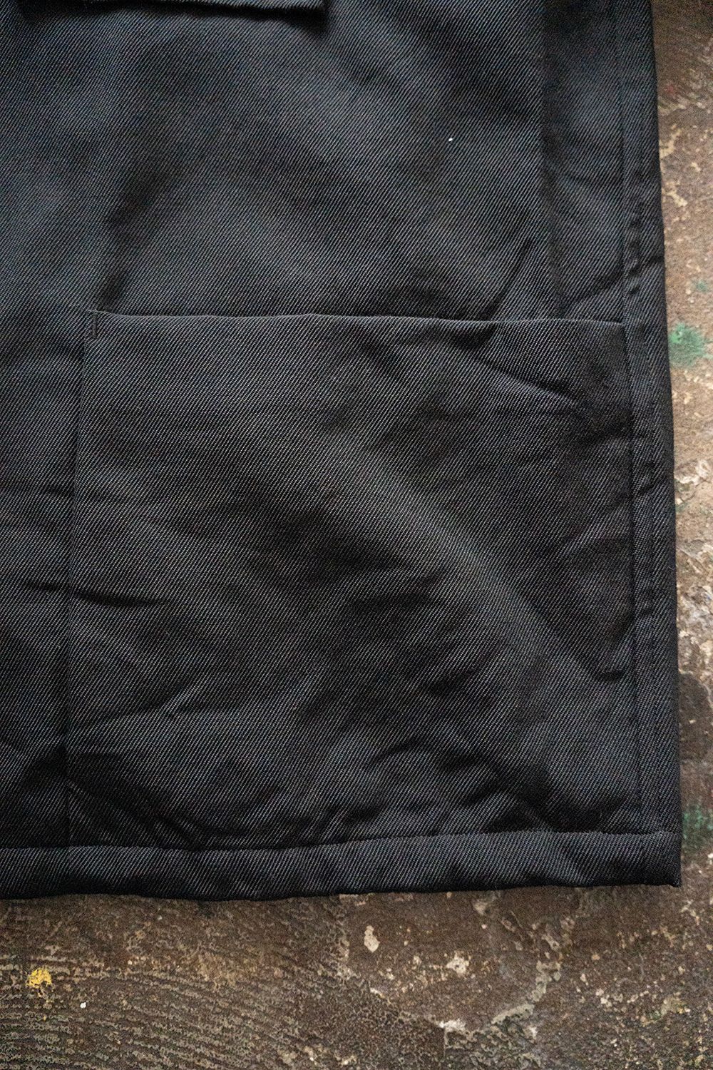 【25AW】ウールサージカバーオール(BLACK)