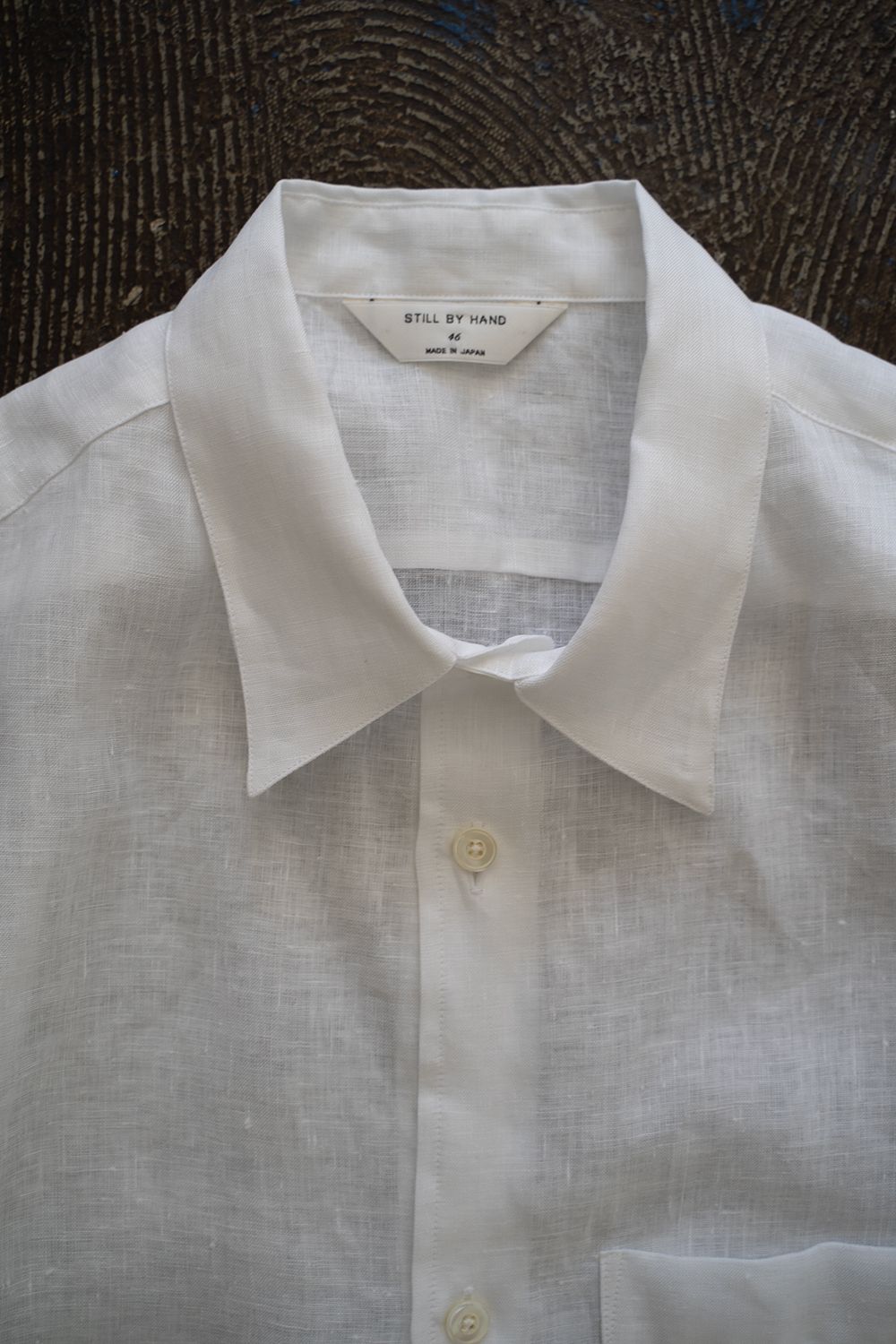【ラスト1点】【23SS】半袖リネンレギュラーカラーシャツ(WHITE)