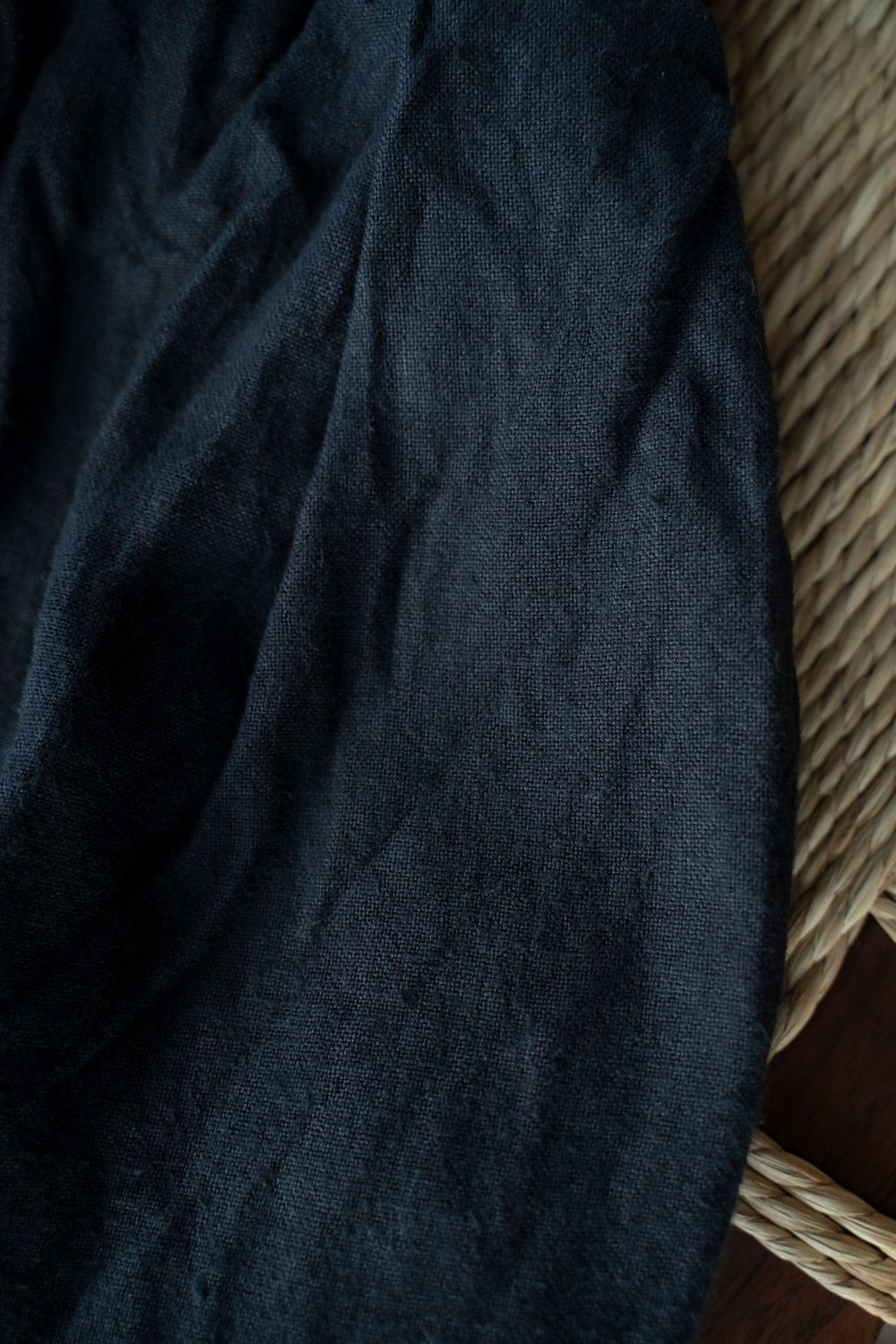 起毛大麻パンツ(墨黒)