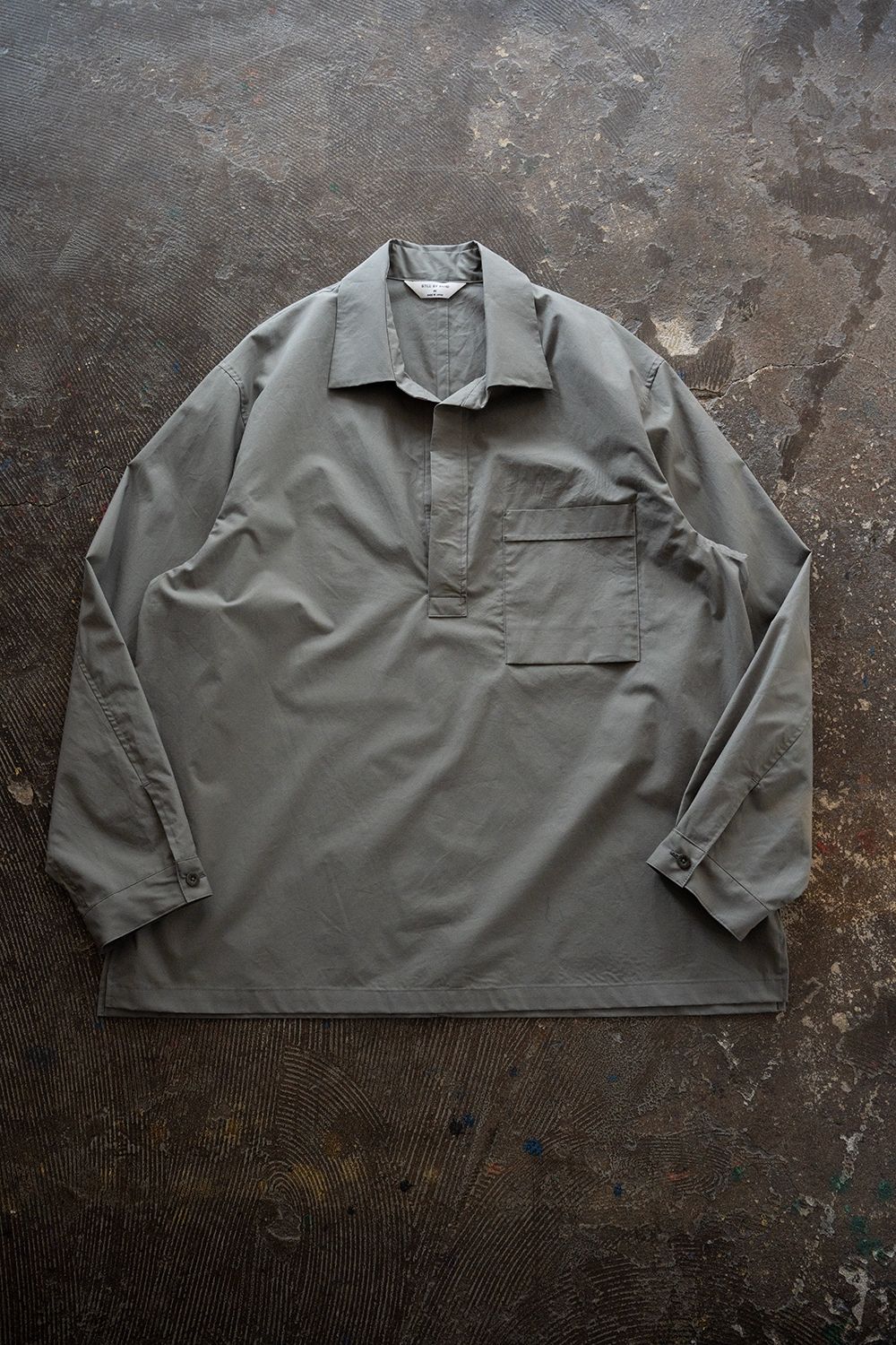 【26SS】コットン×シルクタイプライタースキッパーシャツ(SLATE GREY)