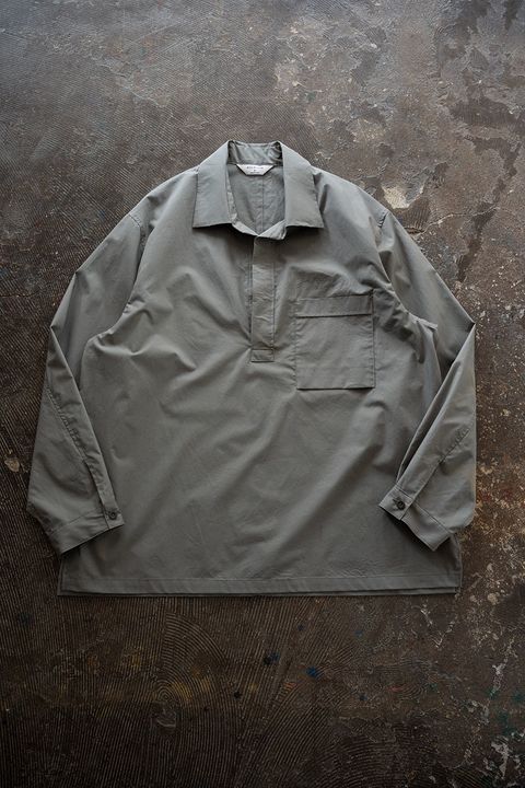 【26SS】コットン×シルクタイプライタースキッパーシャツ(SLATE GREY)