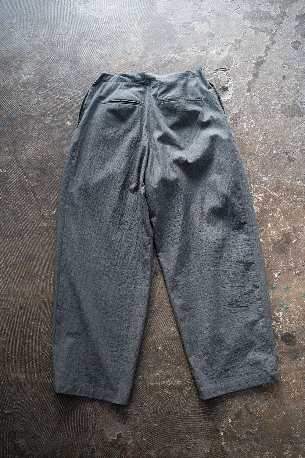【ラスト1点】【23SS】CTTN Chambray Gathered Pants/コットンシャンブレーギャザーパンツ(GRAY)