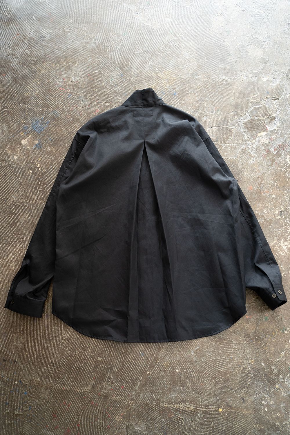 【ラスト1点】【23AW】High Neck Broad Shirt/ハイネックブロードシャツ(BLACK)