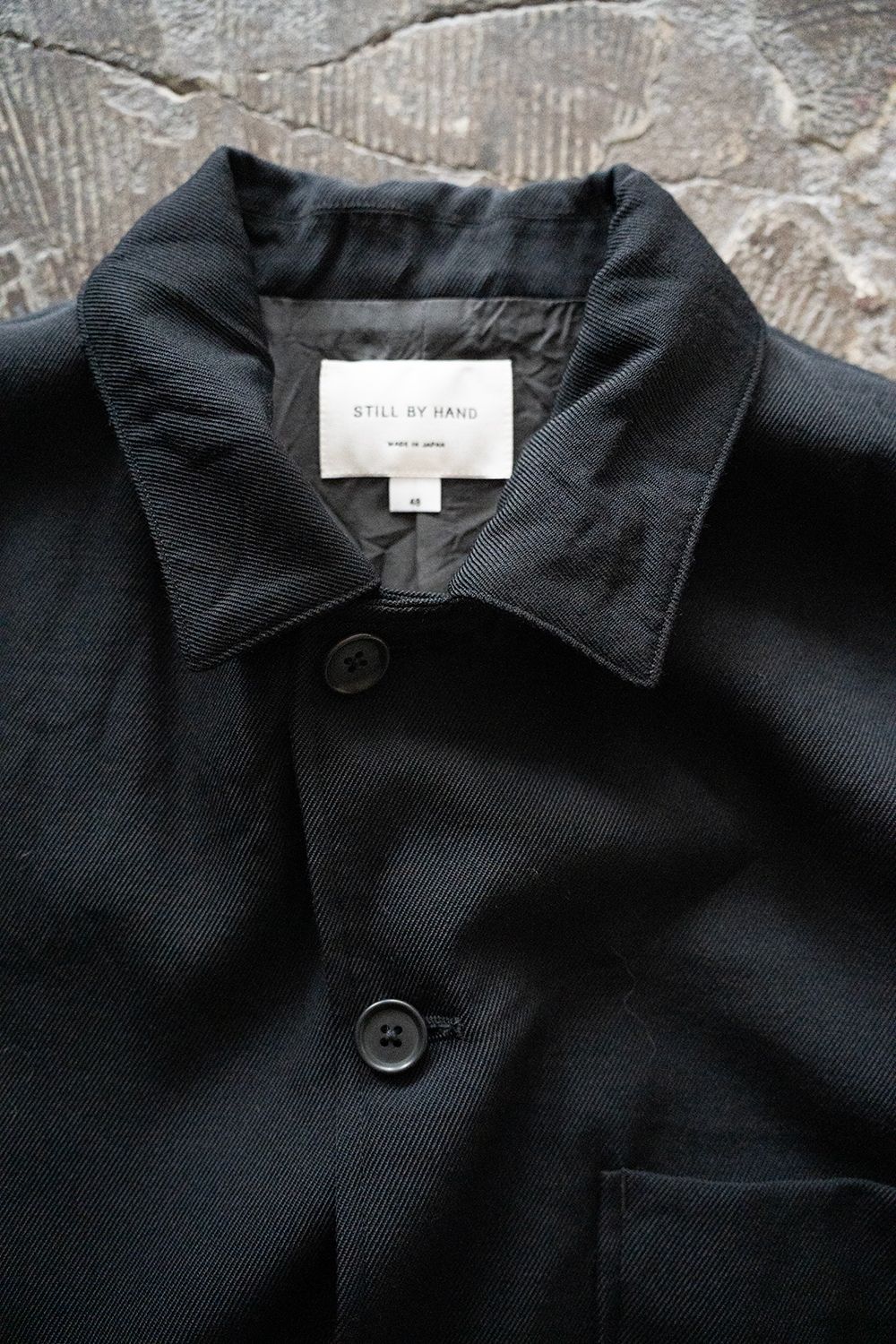 【25AW】ウールサージカバーオール(BLACK)