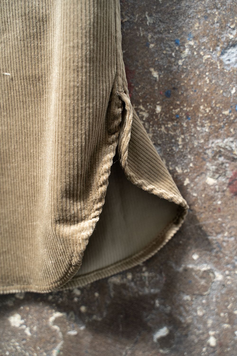 【ラスト1点】【22AW】バンドカラーコーデュロイシャツ(KHAKI BEIGE)