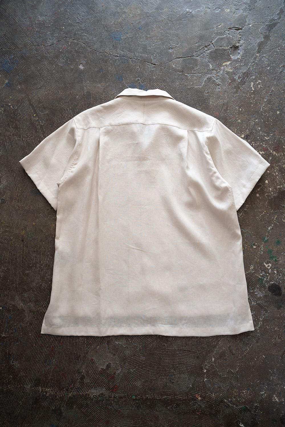 【ラスト1点】【22SS】French Linen Open Collar Shirt/フレンチリネンオープンカラーシャツ(ECRU)