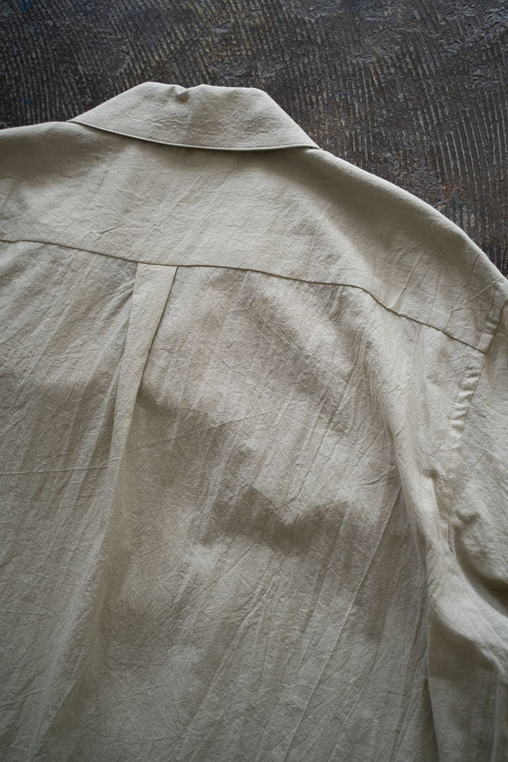 【ラスト1点】【25SS】コットンシルクオープンカラーシャツ(LIGHT BEIGE)