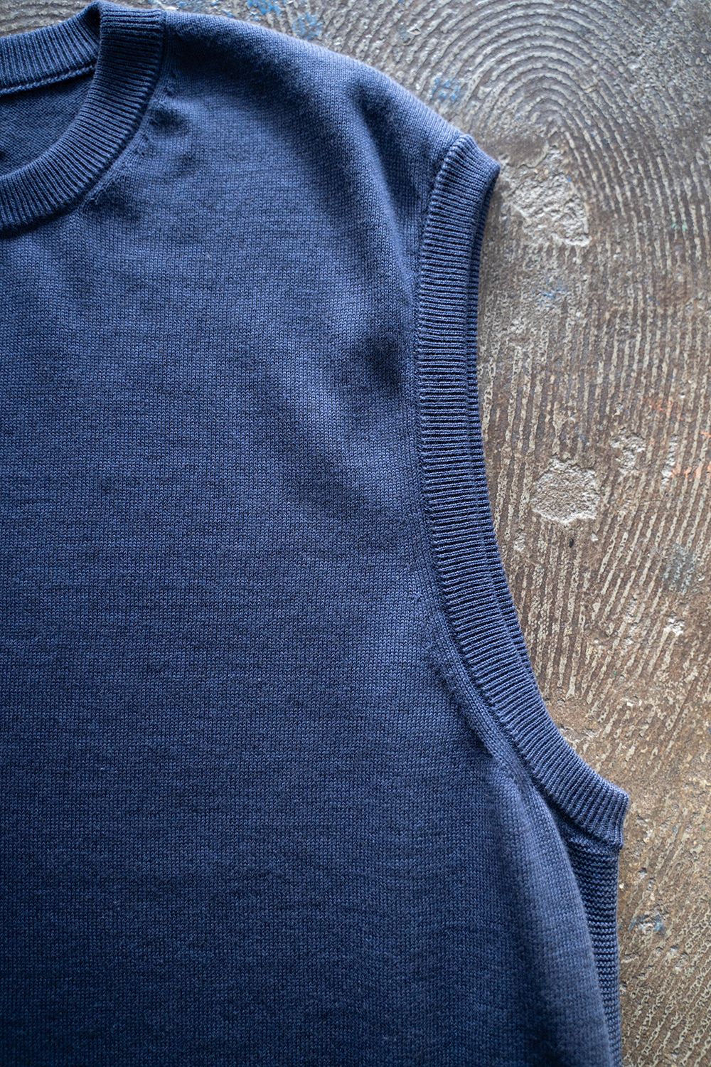 【ラスト1点】【23AW】ヤク×コットンニットベスト(BLUE)