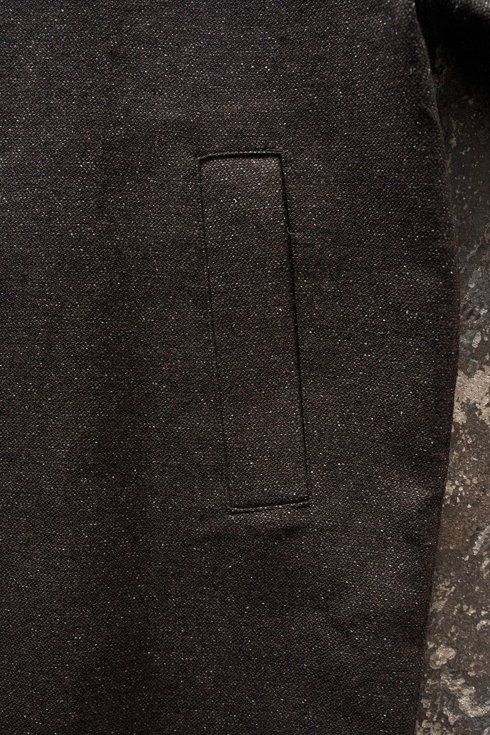 【26AW】ウール×シルクステンカラーハーフコート(DARK BROWN)