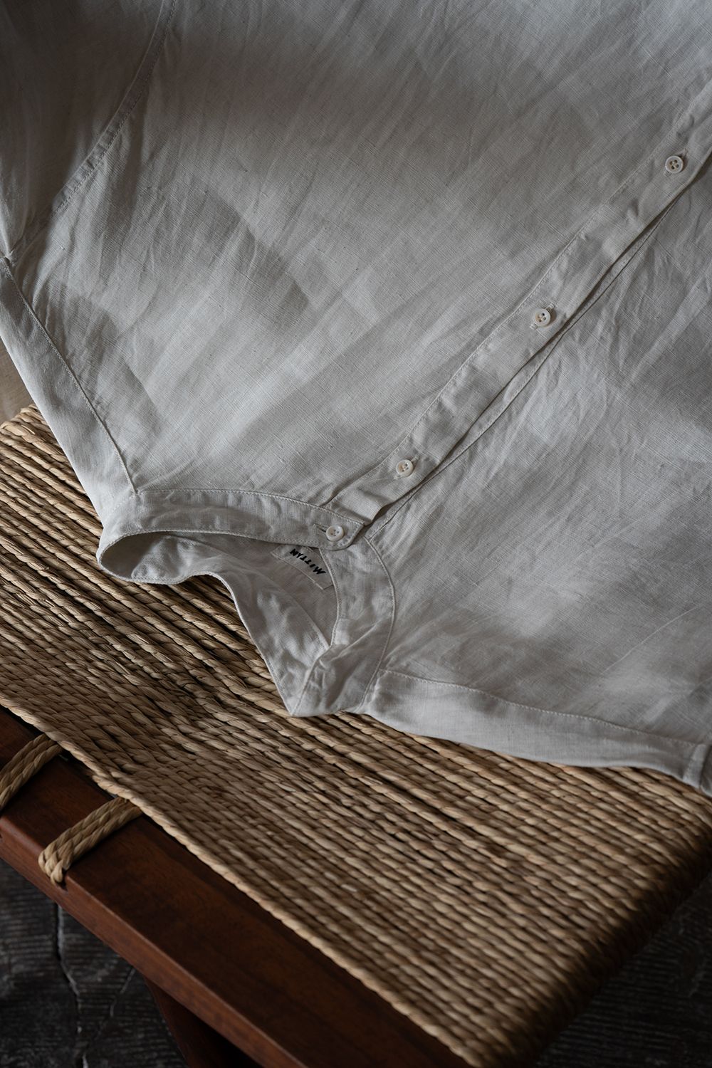 大麻シャツ 3(ベンガラ白)