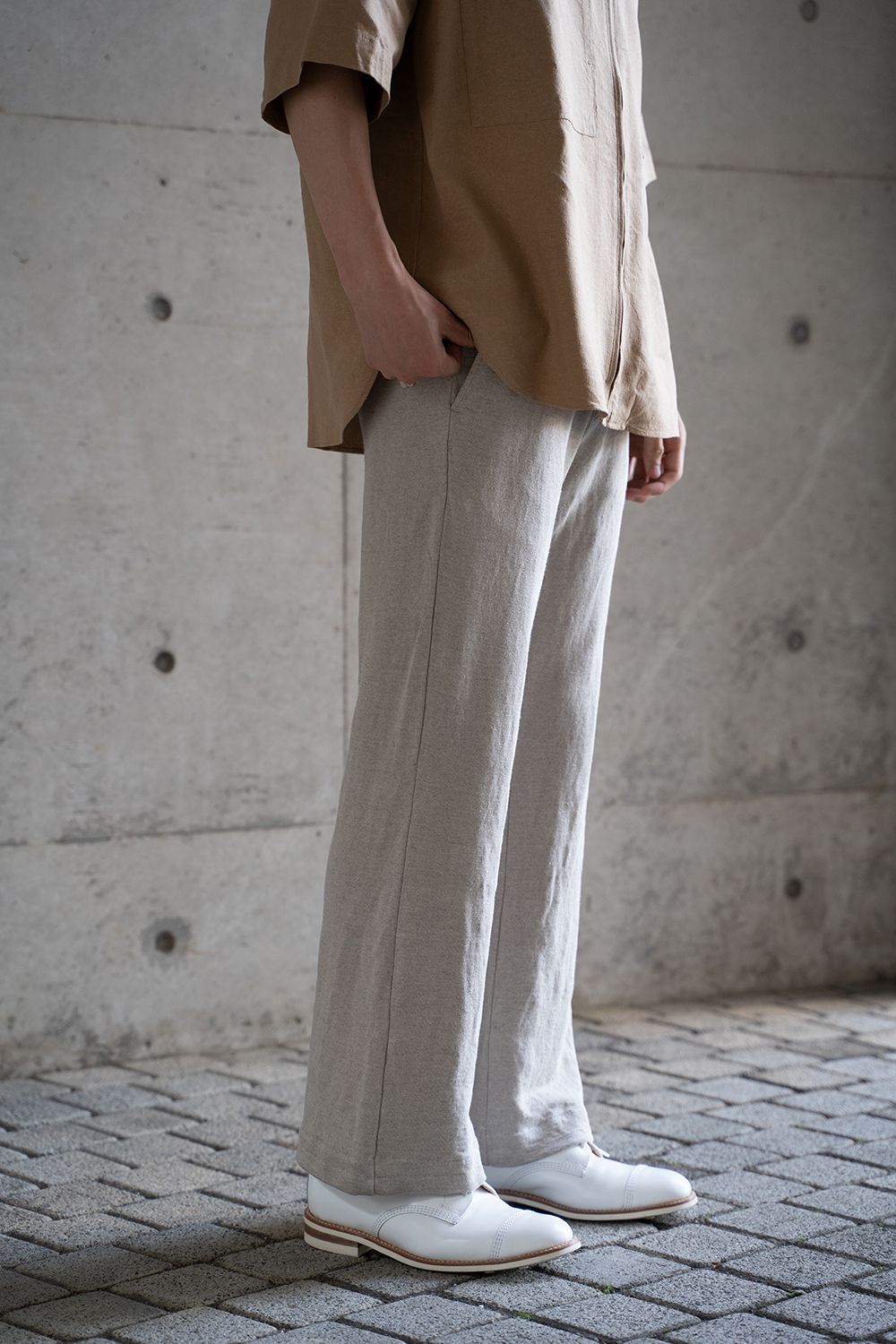 【ラスト1点】High Waist Flare Easy Pants/ハイウエストフレアイージーパンツ(NATURAL)